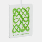GROEN CELTIC KNOOP Metalen Vierkant Ornament + Tek (Voorkant Rechts)