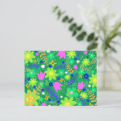 Groen, Chartreuse, Roze, Paraket Feestdagenkaart (Staand voorkant)