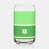 Groen chequemonogram blikvorm glas (Voorkant)