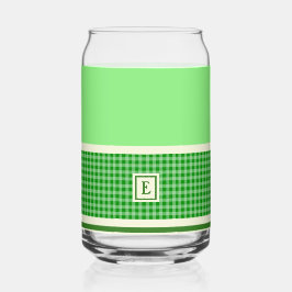Groen chequemonogram blikvorm glas