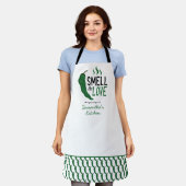 Groen Chili Ruik de Love Apron Schort (Gedragen)
