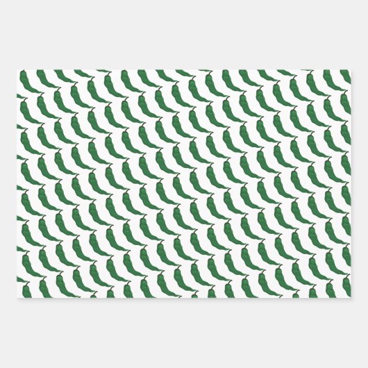 Groen Chili Ruilt de papierbladen van het liefdesb Inpakpapier Vel (Voorkant 2)