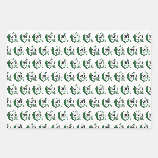 Groen Chili Ruilt de papierbladen van het liefdesb Inpakpapier Vel (Voorkant)