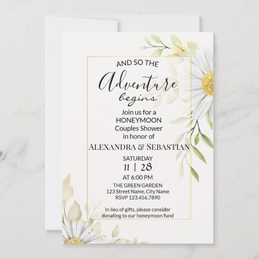 Groen Chrysanthemum Honeymoon Douche Kaart (Voorkant)