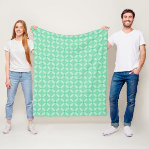 Groen cirkelvormige geometrisch patroon fleece deken