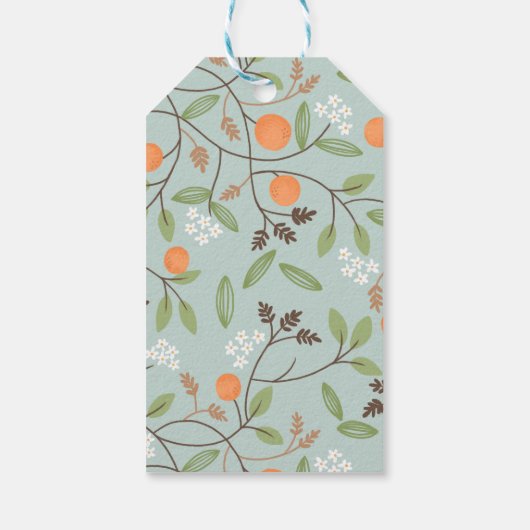 Groen citrus en Oranje bloesem Cadeaulabel (Achterkant)
