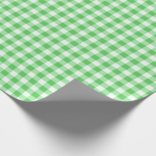 Groen Classic Gingham Checkered Pattern Cadeaupapier (Hoek)