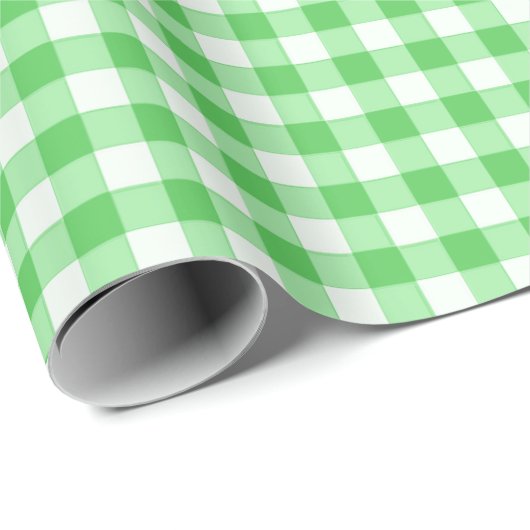 Groen Classic Gingham Checkered Pattern Cadeaupapier (Rol Hoek)