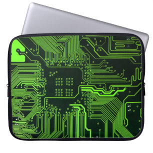 Groen computercircuit kool laptop sleeve