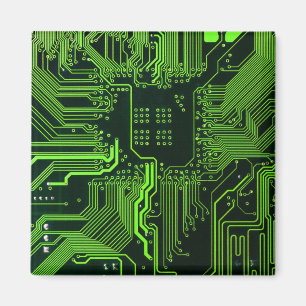Groen computercircuit kool magneet
