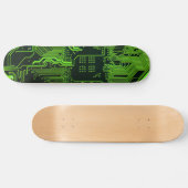 Groen computercircuit kool skateboard (Horizontaal)