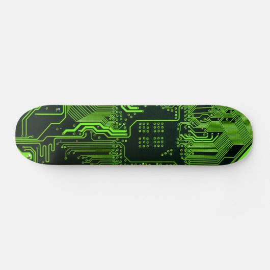 Groen computercircuit kool skateboard (Horizontaal)