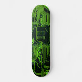 Groen computercircuit kool skateboard (Voorkant)
