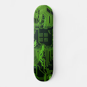 Groen computercircuit kool skateboard