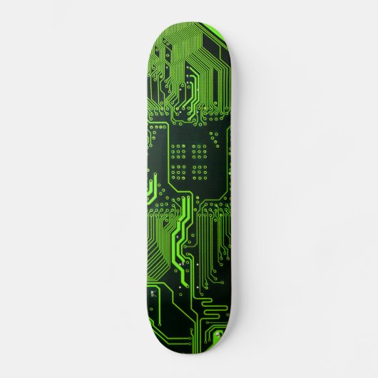 Groen computercircuit kool skateboard (Voorkant)