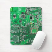 Groen computercircuit voor geek circuit muismat (Met muis)