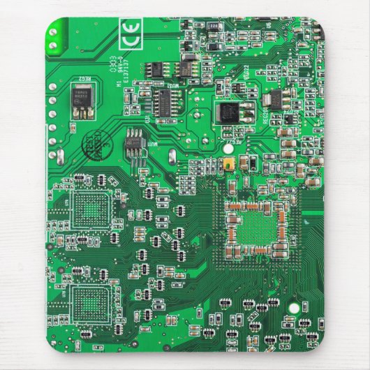 Groen computercircuit voor geek circuit muismat (Voorkant)