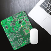 Groen computercircuit voor geek circuit muismat