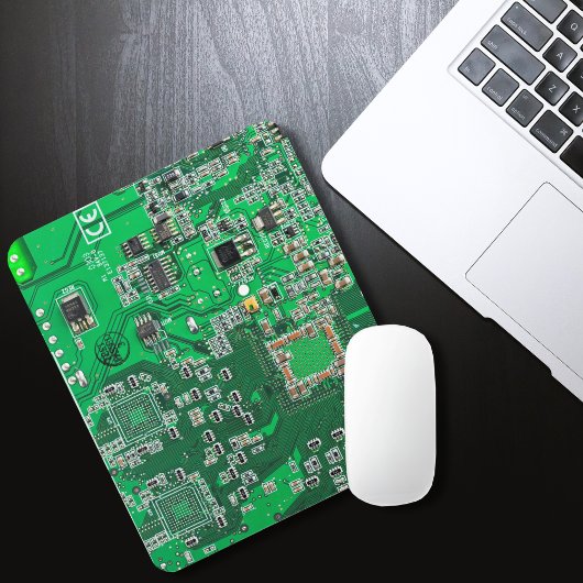 Groen computercircuit voor geek circuit muismat