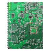 Groen computercircuit voor geek circuit notitieboek (Voorkant)