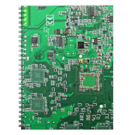 Groen computercircuit voor geek circuit notitieboek (Voorkant)
