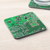 Groen computercircuit voor geek circuit onderzetter (Linkerzijde)