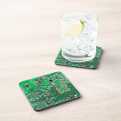 Groen computercircuit voor geek circuit onderzetter (Rechterzijde)