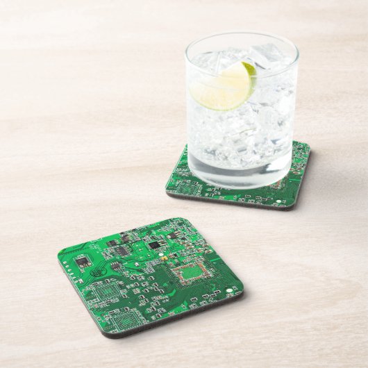 Groen computercircuit voor geek circuit onderzetter (Rechterzijde)