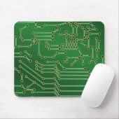 Groen computercircuit voor kool muismat (Met muis)