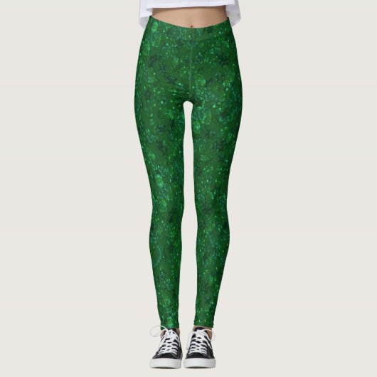 Groen, confetti, glitter leggings (Voorkant)