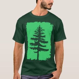  groen coniferen boom silhouet kunstwerk t-shirt