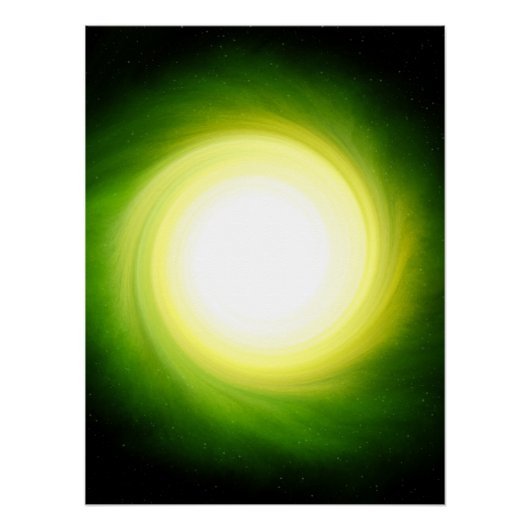 Groen Cosmic Black Hole Glossy Poster Perfect Poster (Voorkant)