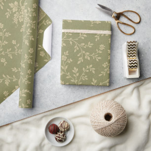 Groen & Crème Frans Toile Fruitmanden Cadeaupapier