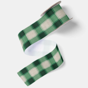 Groen Crème Rood Geruit Kerstmis Lint