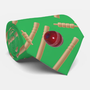 Groen cricketball- en stollingsontwerp, stropdas