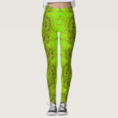 GROEN DAHLIA FLOWERS Abstracte Floral Leggings (Voorkant)