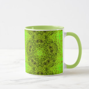 GROEN DAHLIA FLOWERS Abstracte Floral Mok