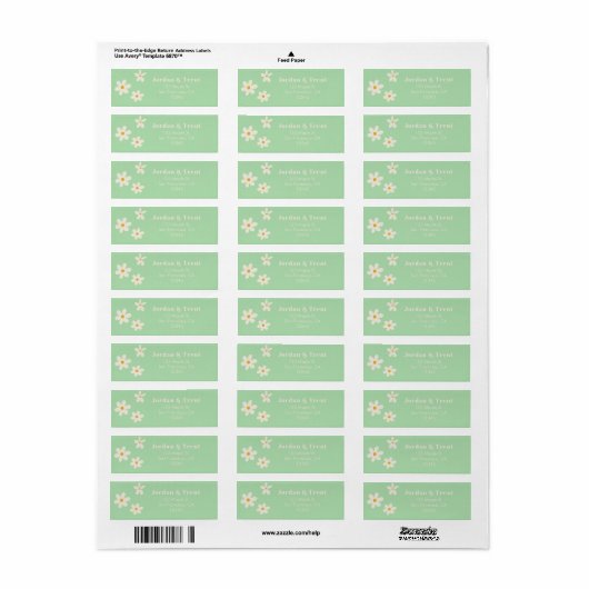 Groen Daisy retour adres label (Full Sheet)