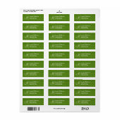 Groen Damask Monogram M Nr 001 Adresetiket Etiket (Full Sheet)
