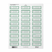 Groen Damask Pattern Afstuderen Etiket (Full Sheet)