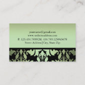 Groen Damask Visitekaartje (Achterkant)
