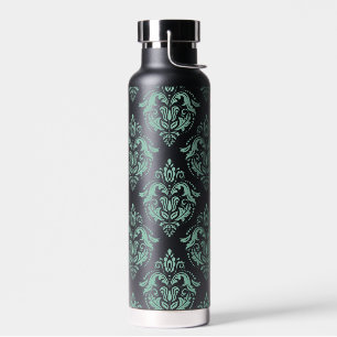 Groen damaspatroon waterfles