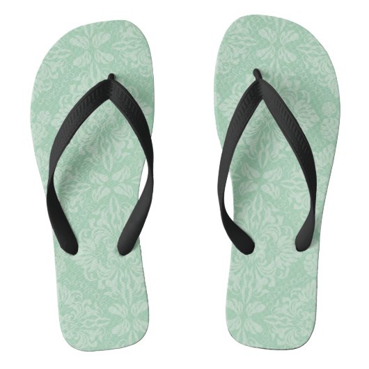 Groen damppatroon teenslippers (Voetbed)