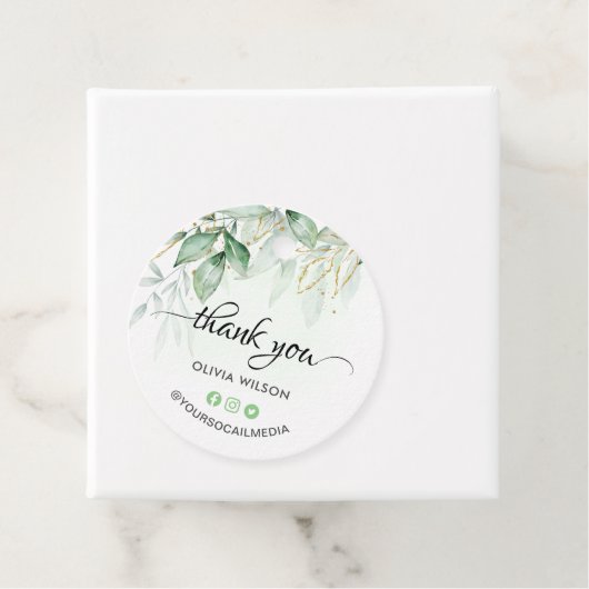 Groen Dank u Bedankjes Labels (In situ)