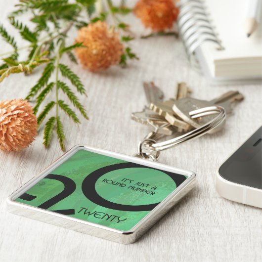 Groen Decennium 20e verjaardag Sleutelhanger (Zijkant)