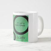 Groen Decennium 80th Birthday Jumbo Mok (Voorkant rechts)