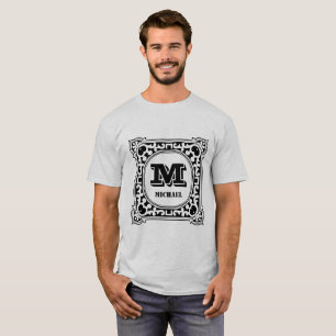 groen decoratief alfabet monogram t-shirt