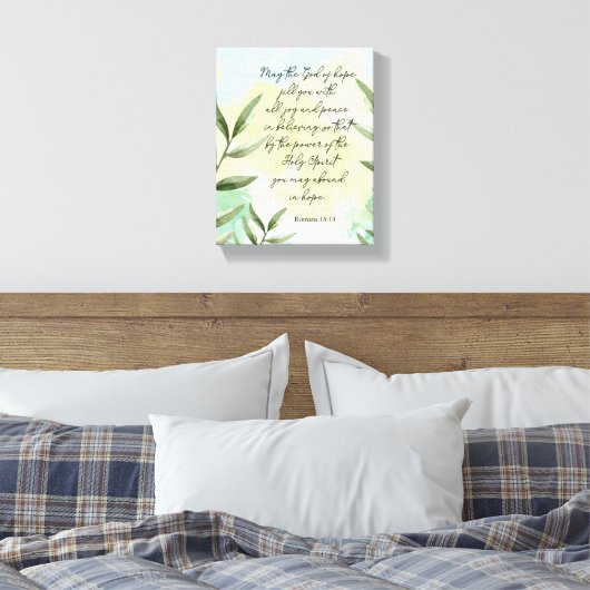 Groen Decoratieve Bijbel Verse Muur Canvas Afdruk (Insitu (Slaapkamer))