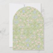 Groen Delicate  Floral Bunny Baby shower Kaart (Achterkant)