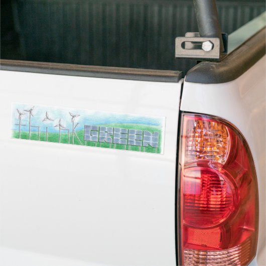 groen denken bumpersticker (Op Truck)